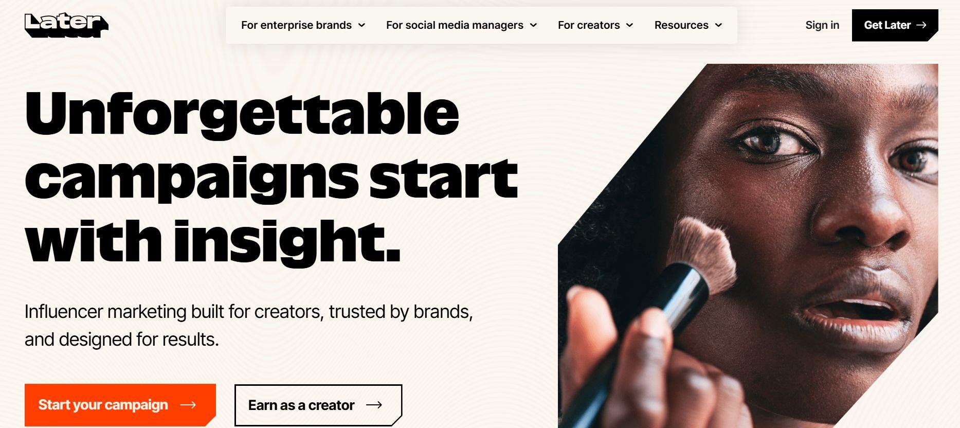 landing page for later