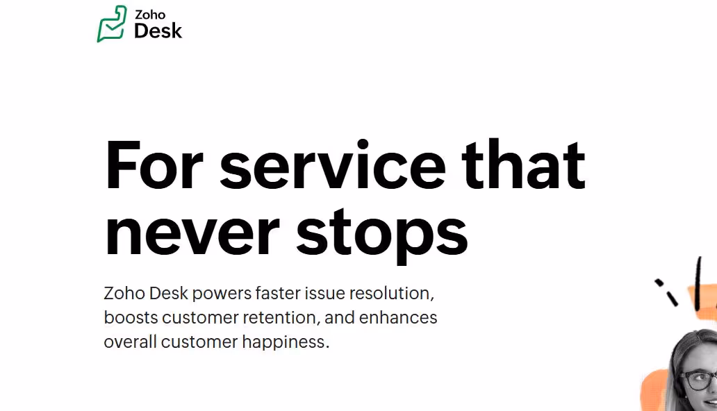 zoho desk homepage