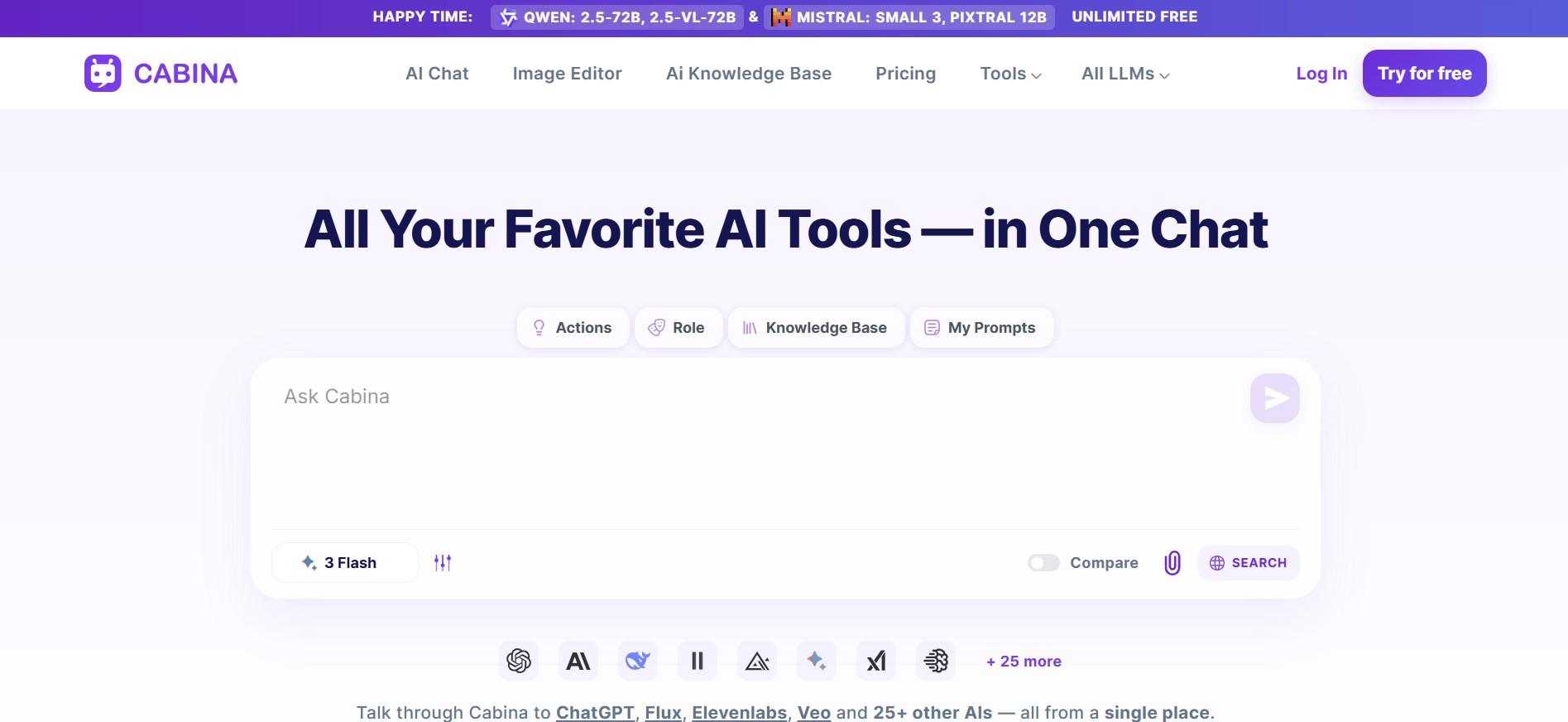 cabina ai chatbot interface