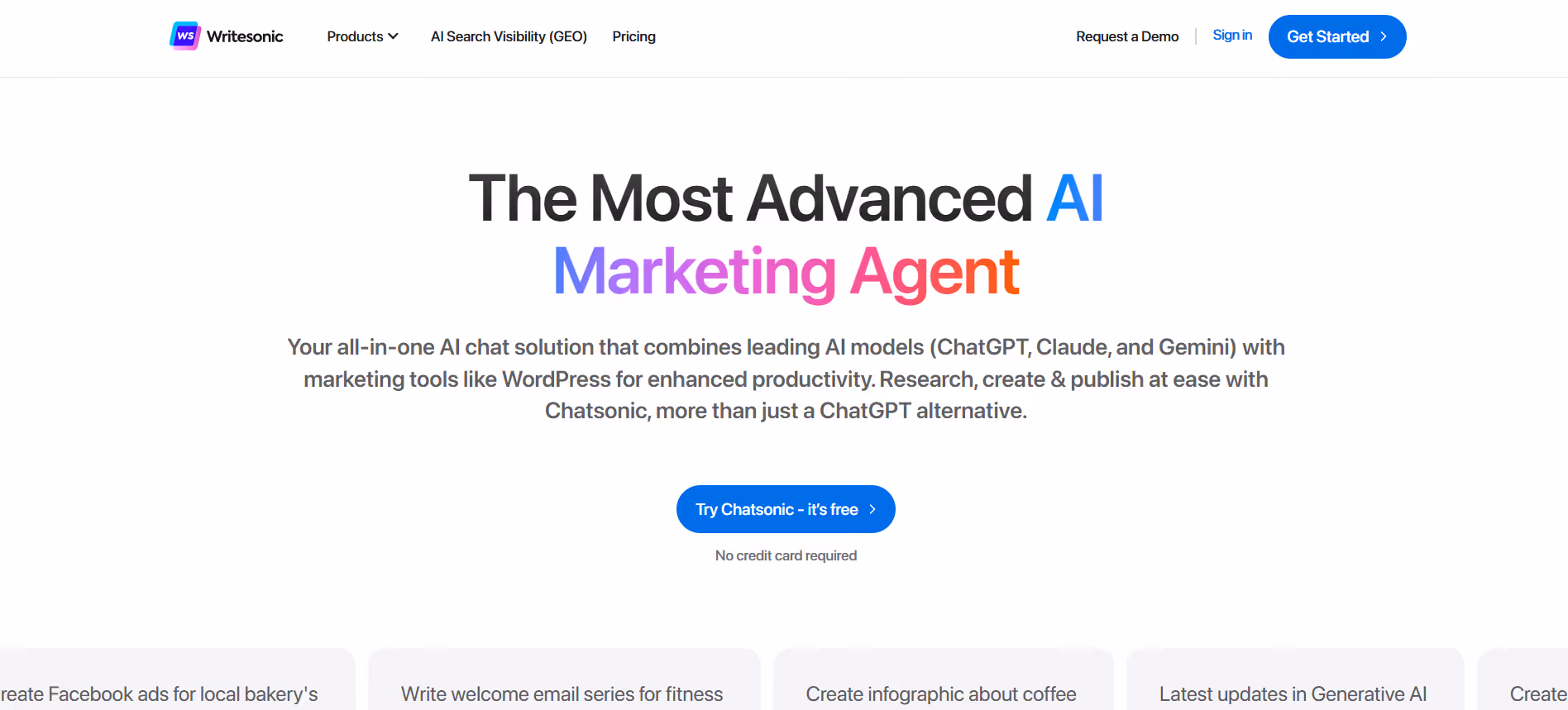 writesonic - chatsonic service page