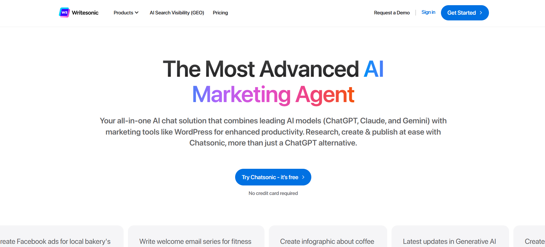 writesonic - chatsonic service page