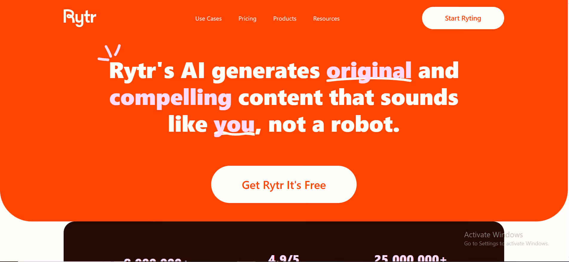 rytr ai writer interface