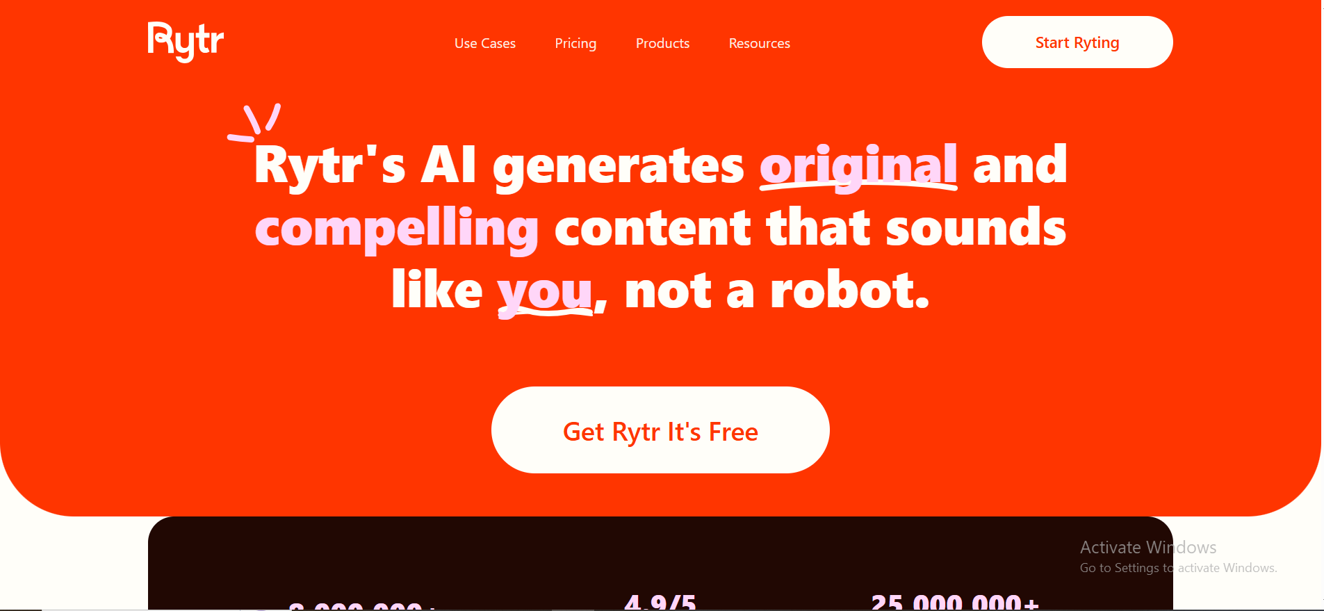 rytr ai writer interface