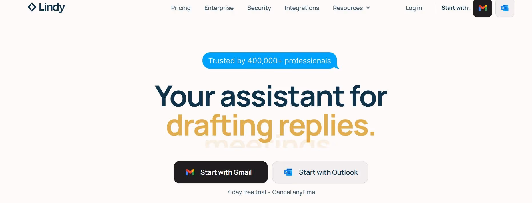 lindy ai web landing page