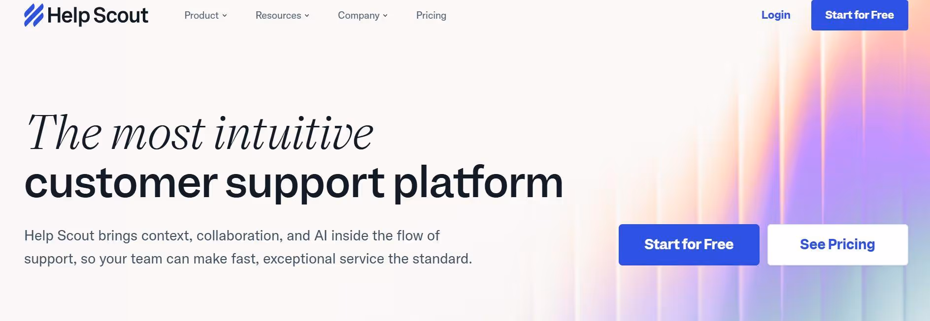 help scout web landing page