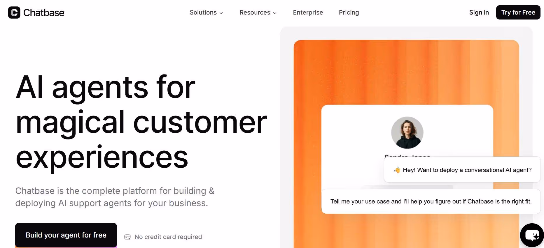chatbase landing page