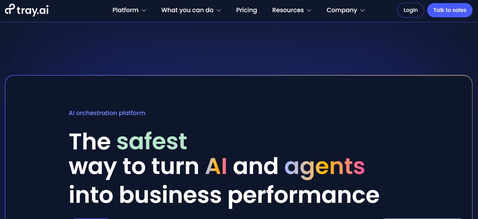 tray.ai homepage interface