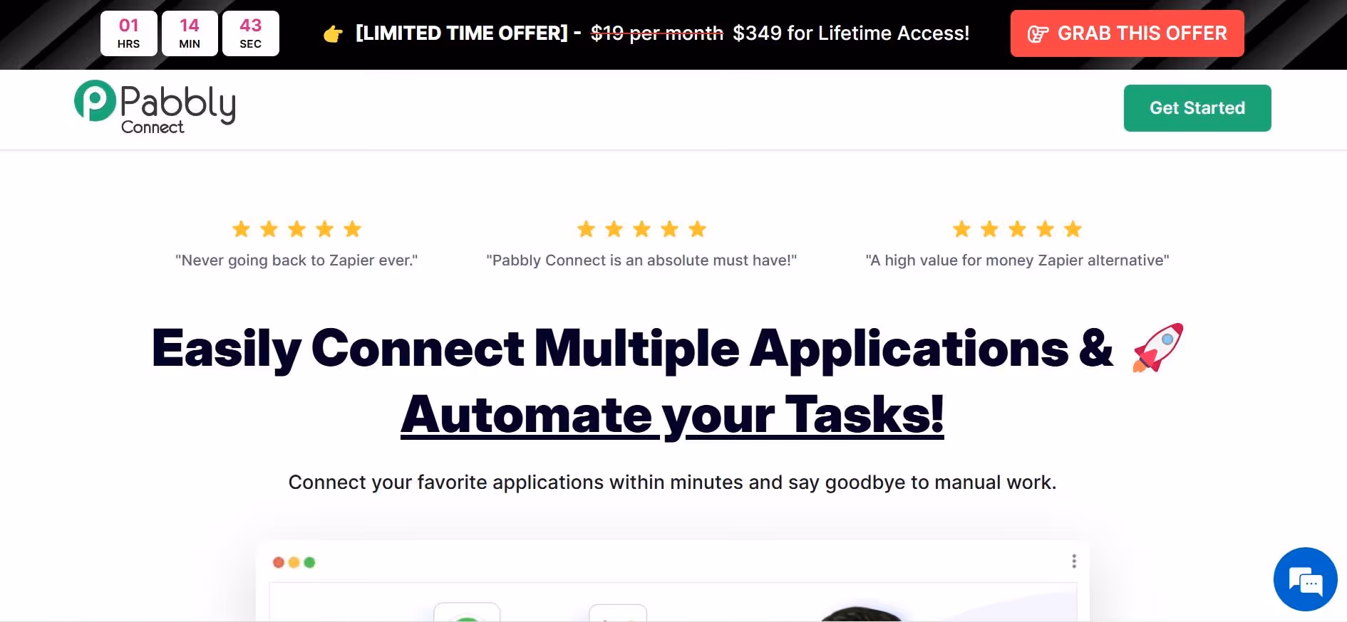 pabbly connect homepage interface