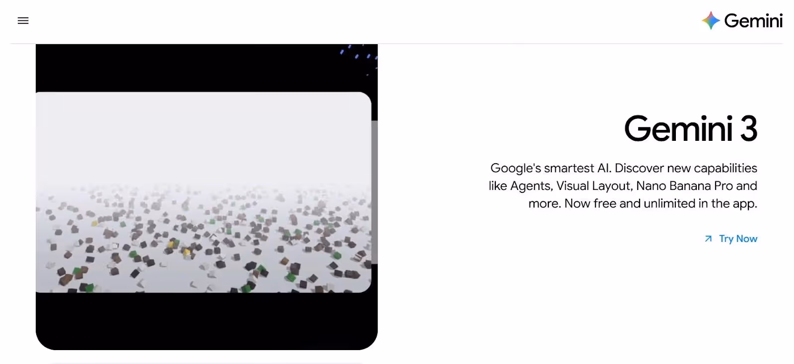 google gemini homepage interface