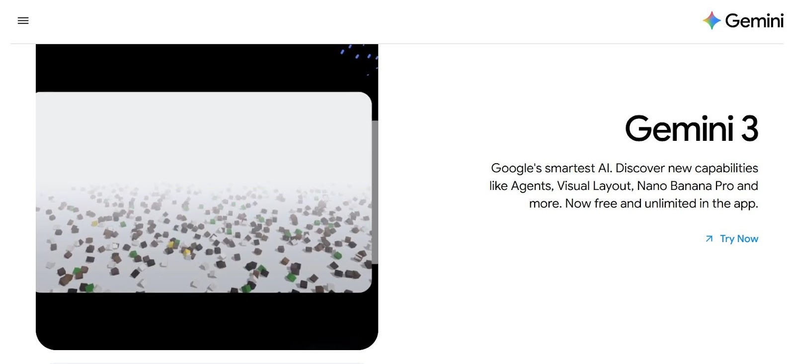 google gemini homepage interface