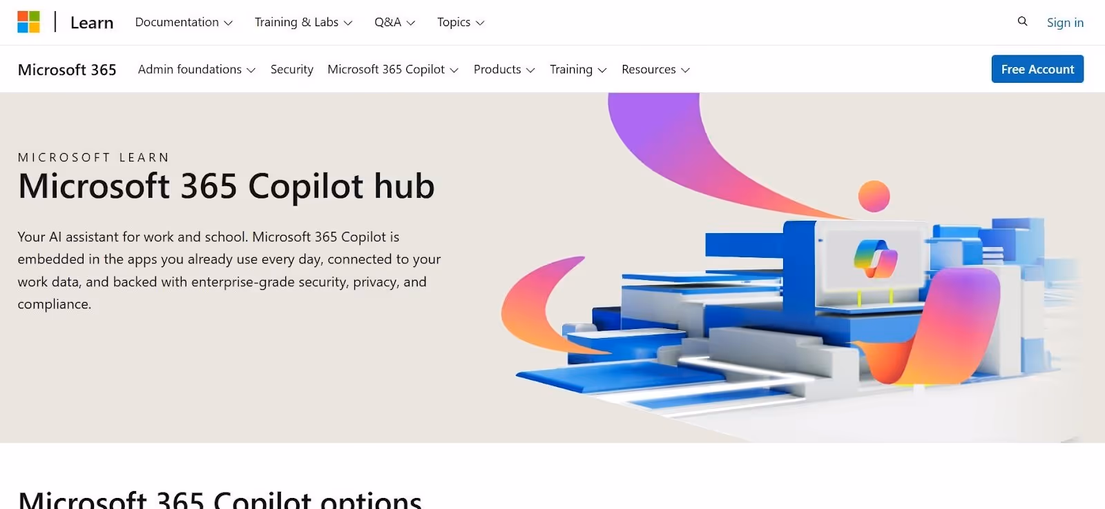 microsoft 365 copilot homepage interface