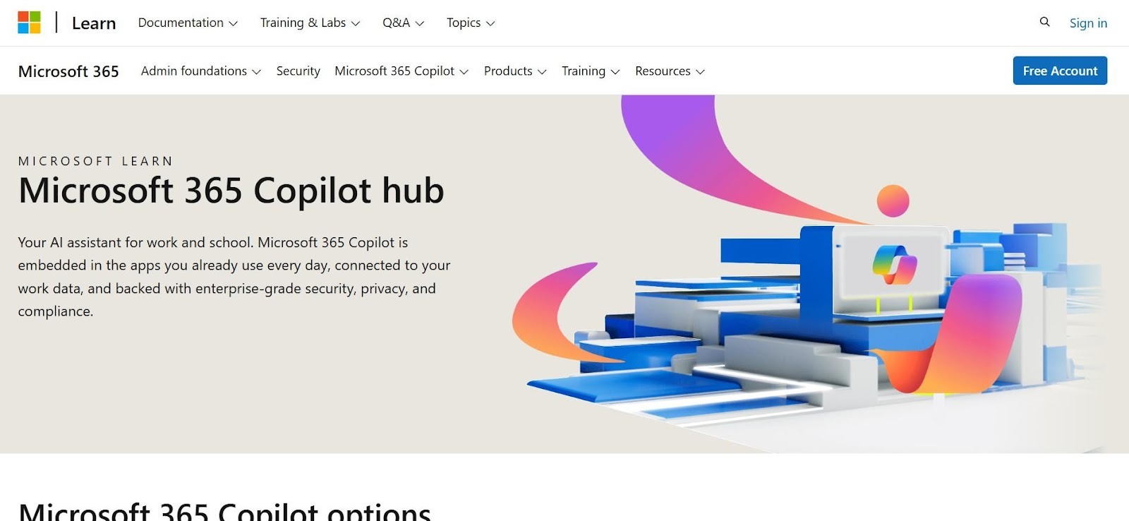 microsoft 365 copilot homepage interface