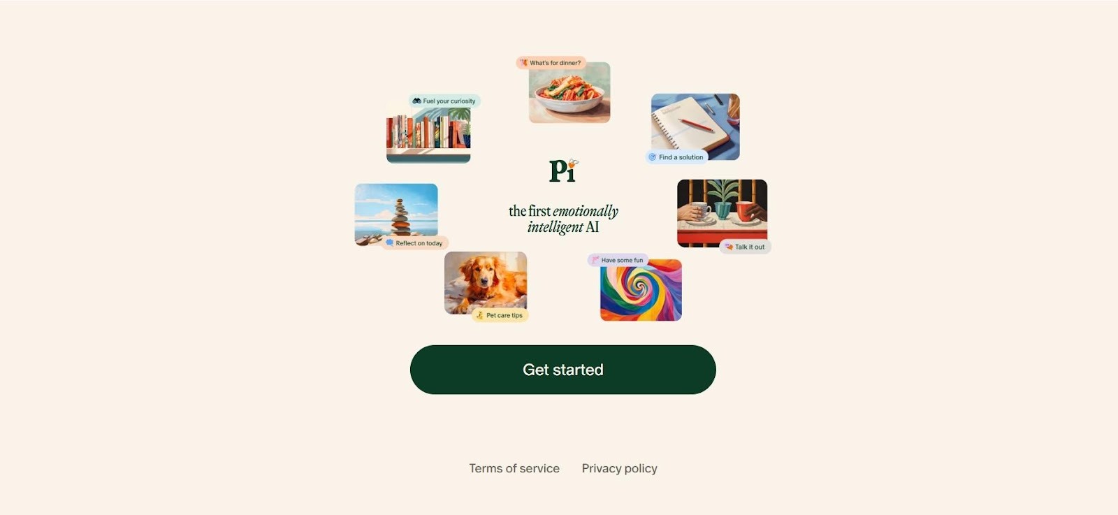 pi ai best ai assistant for android homepage interface