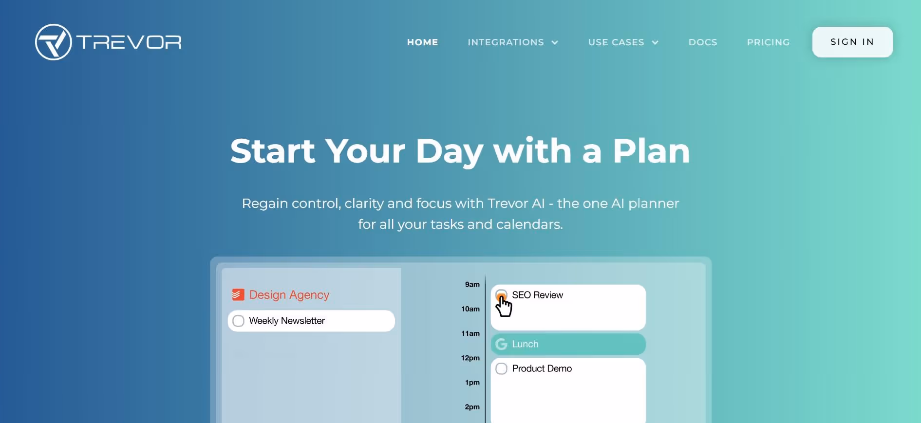 trevorai homepage interface