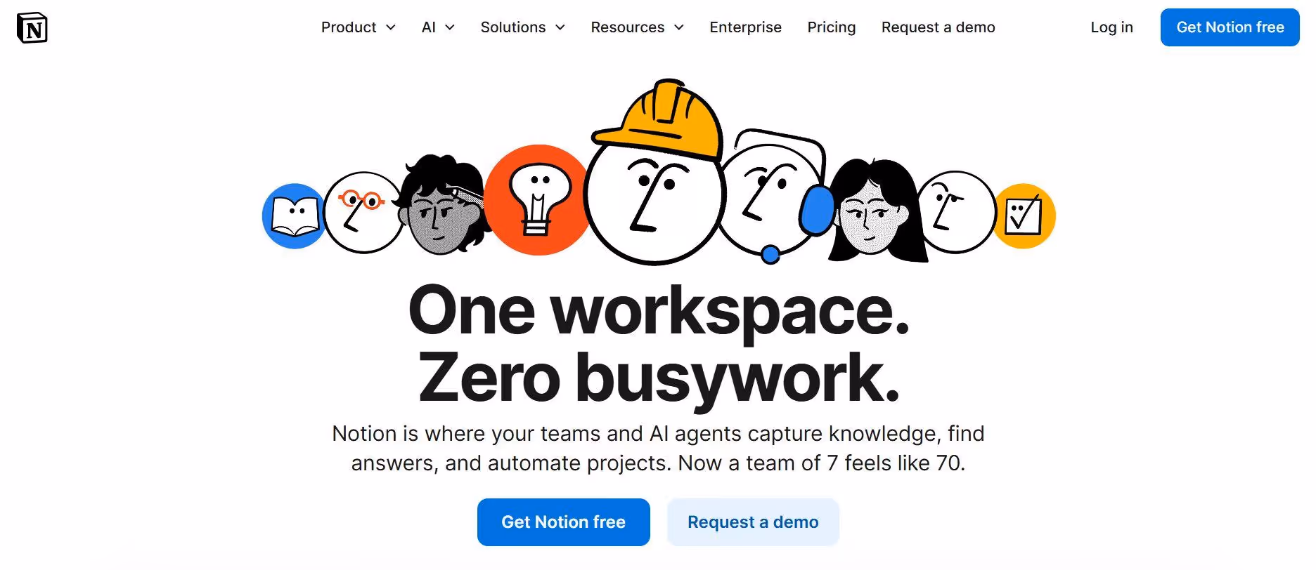 notion ai landing page