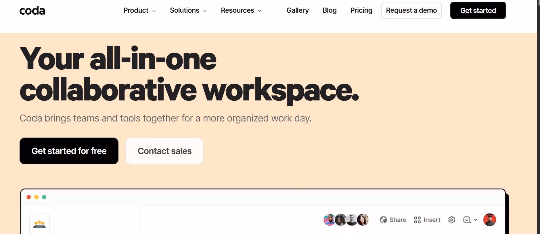 coda web landing page