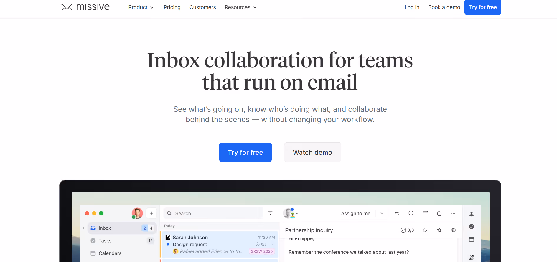 missive homepage