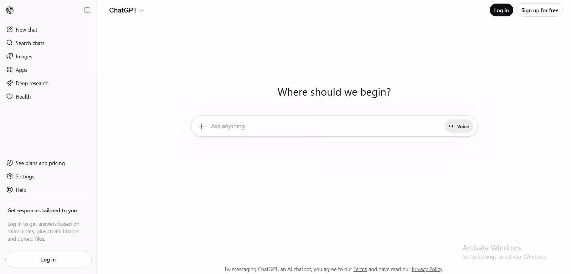 chatgpt interface