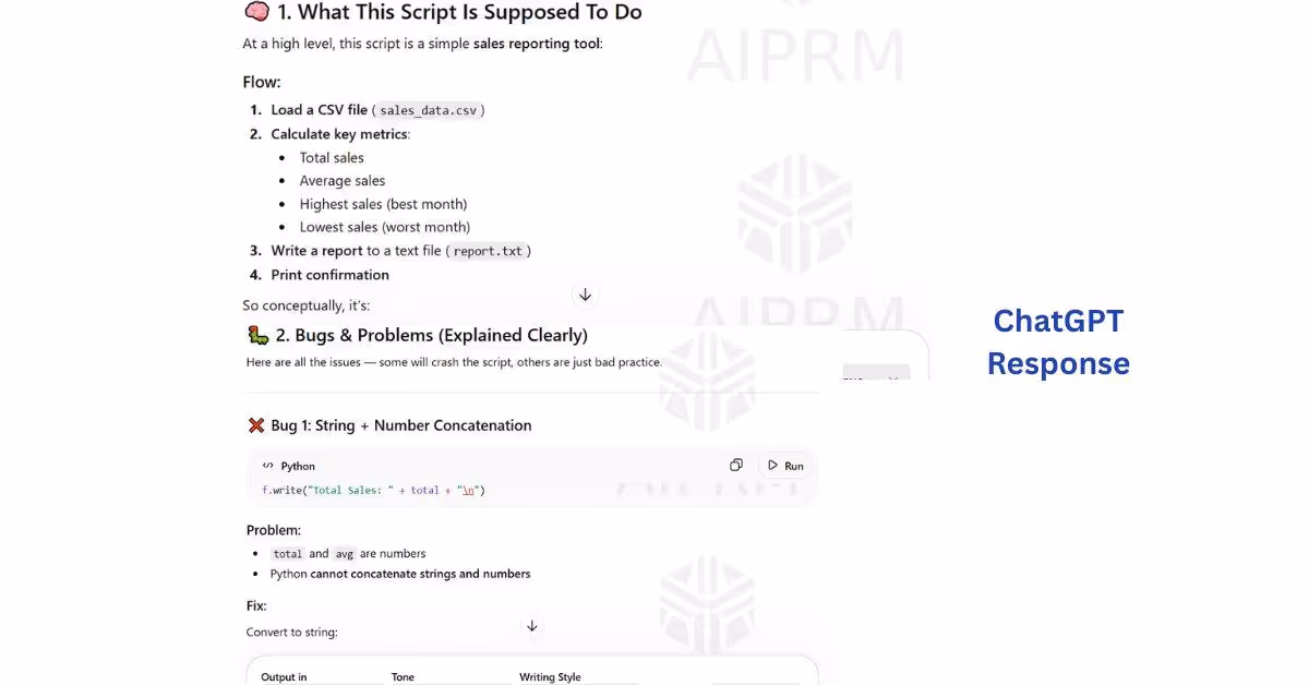chatgpt response