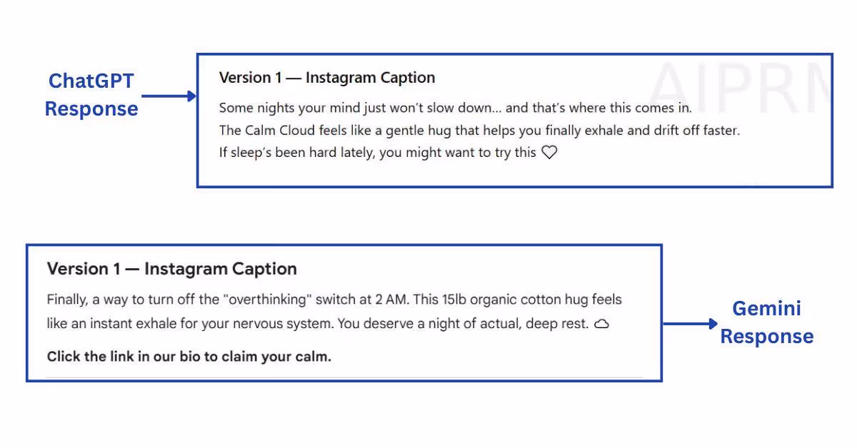 chatgpt vs gemini reponse