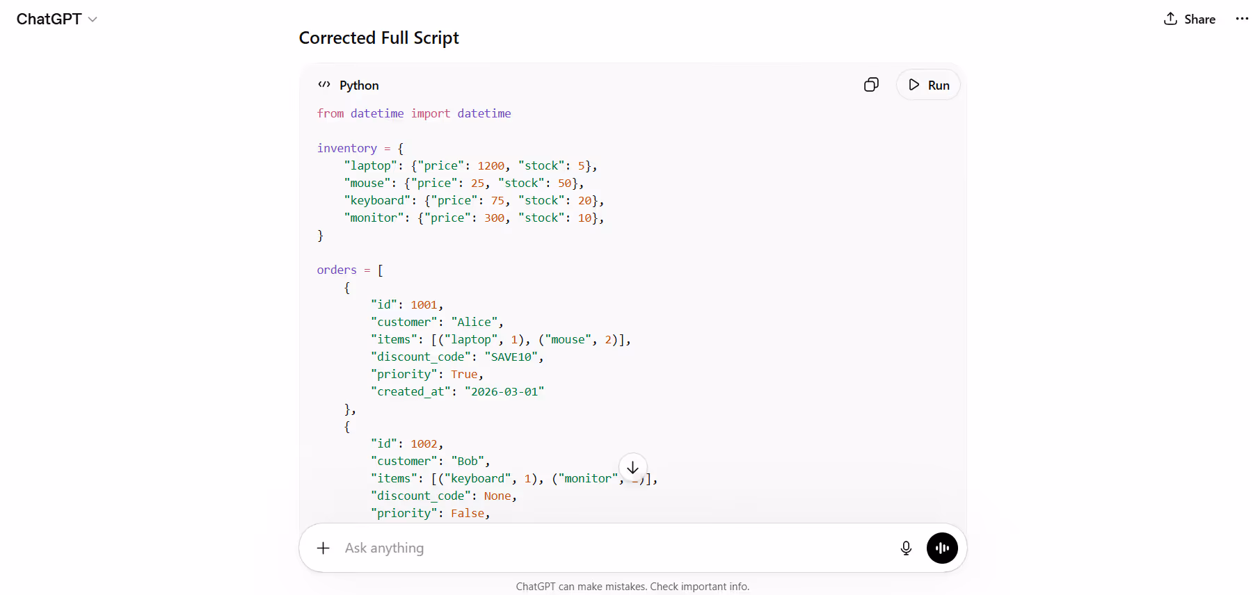 testing chatgpt for coding and technical tasks