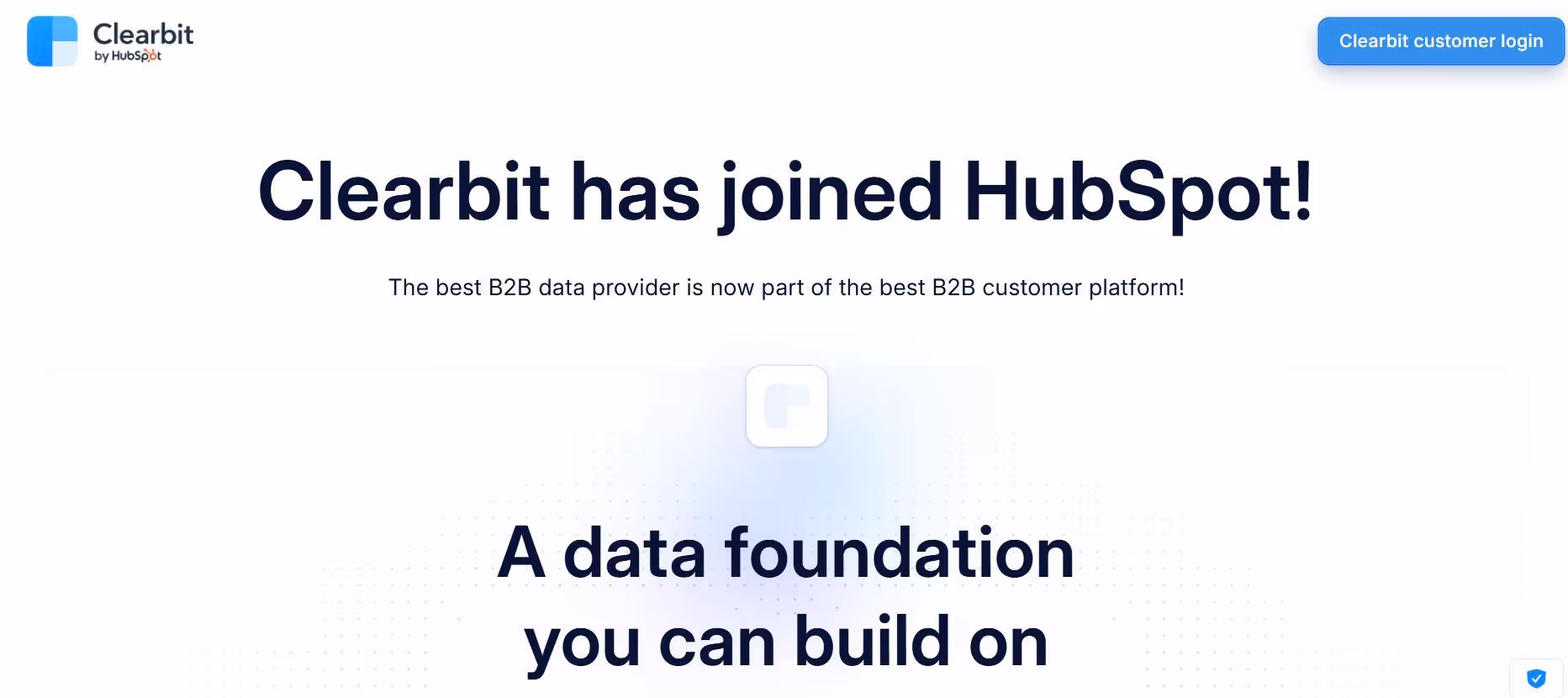 clearbit web home page