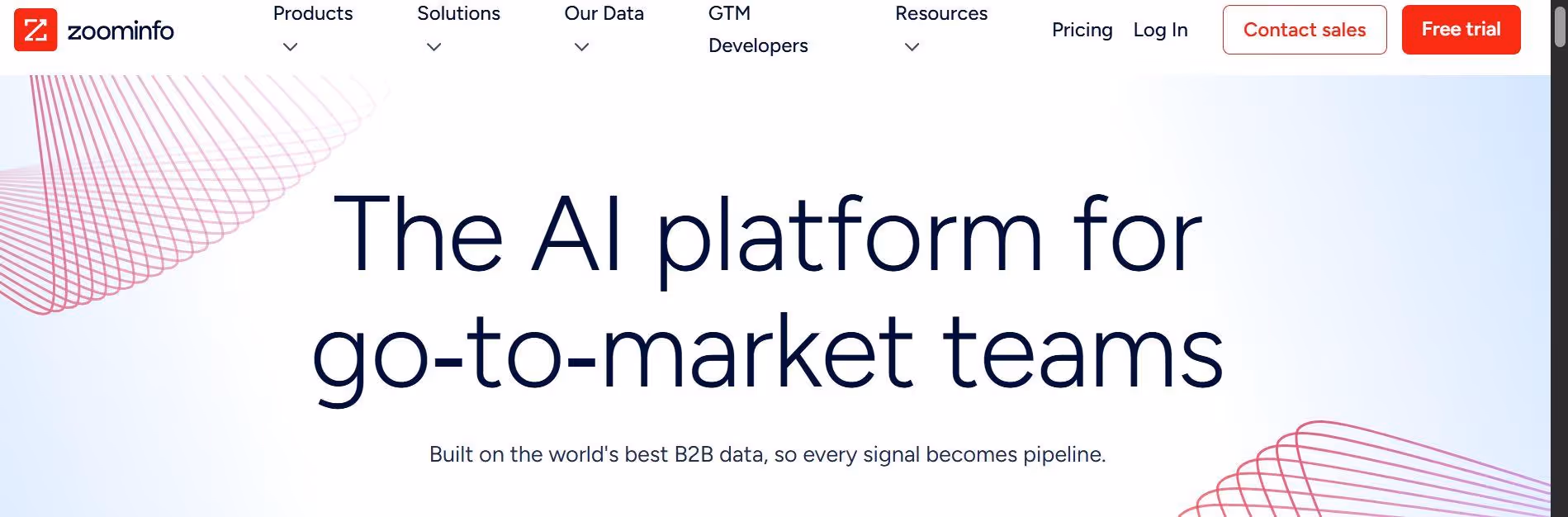 zoominfo landing page