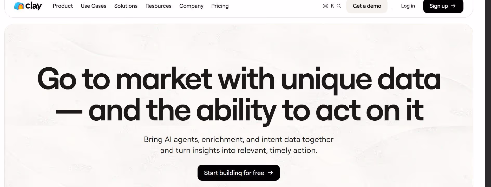 clay landing page