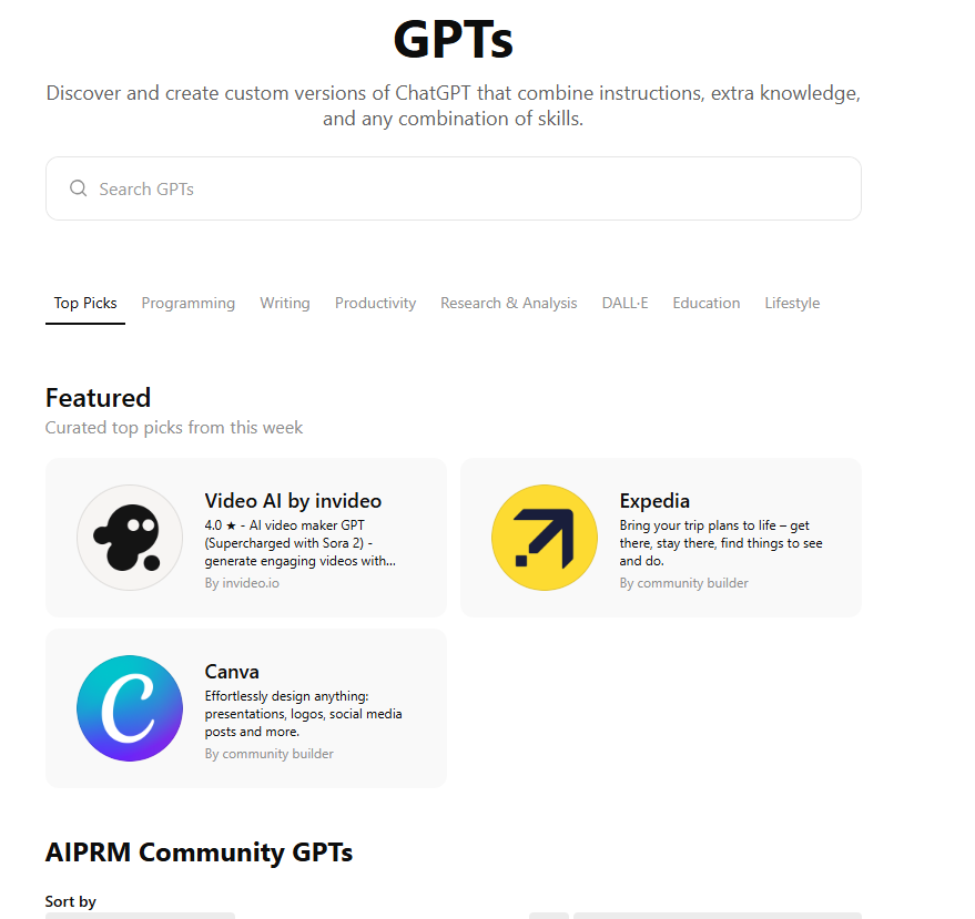 chatgpt custom gpts