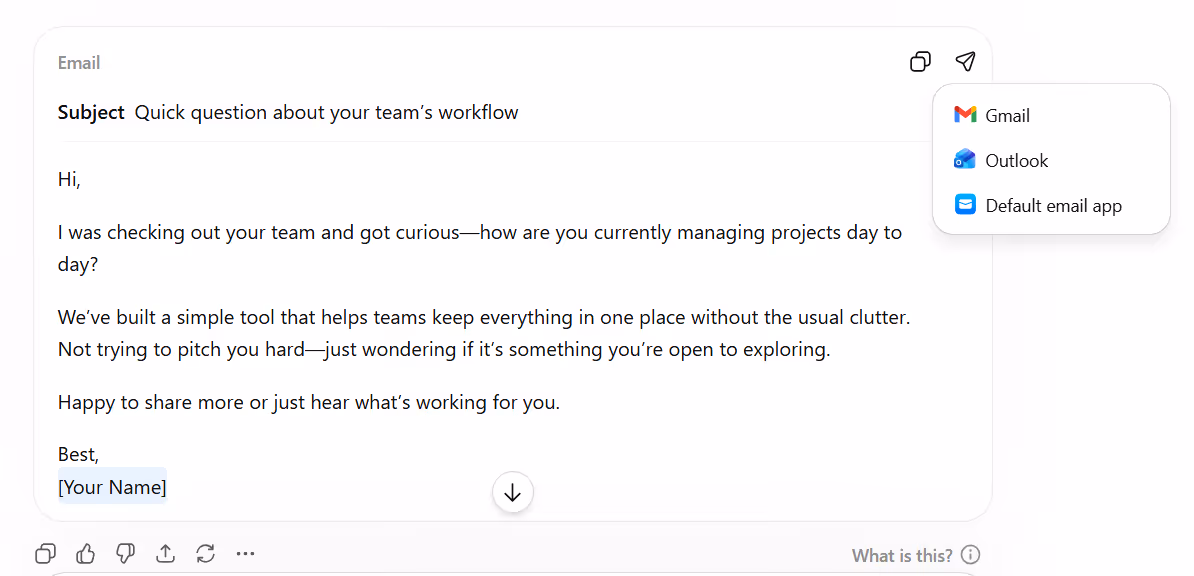 comparing email generated by chatgpt vs copilot