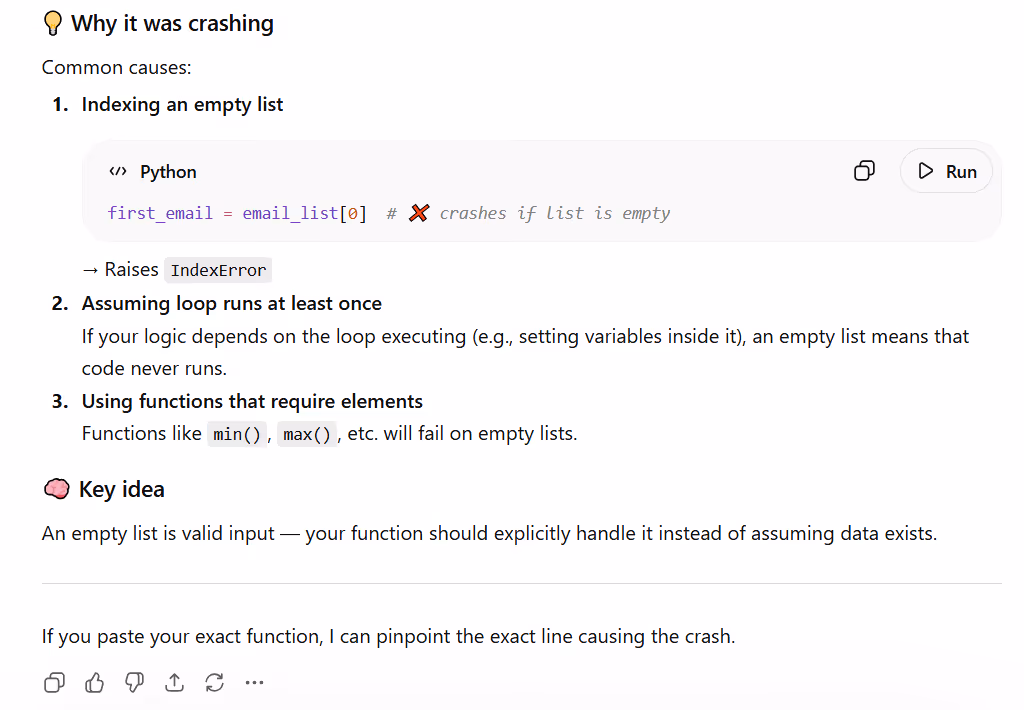 fixing code errors by chatgpt