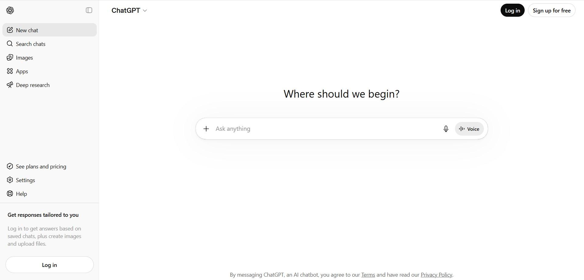 chatgpt interface