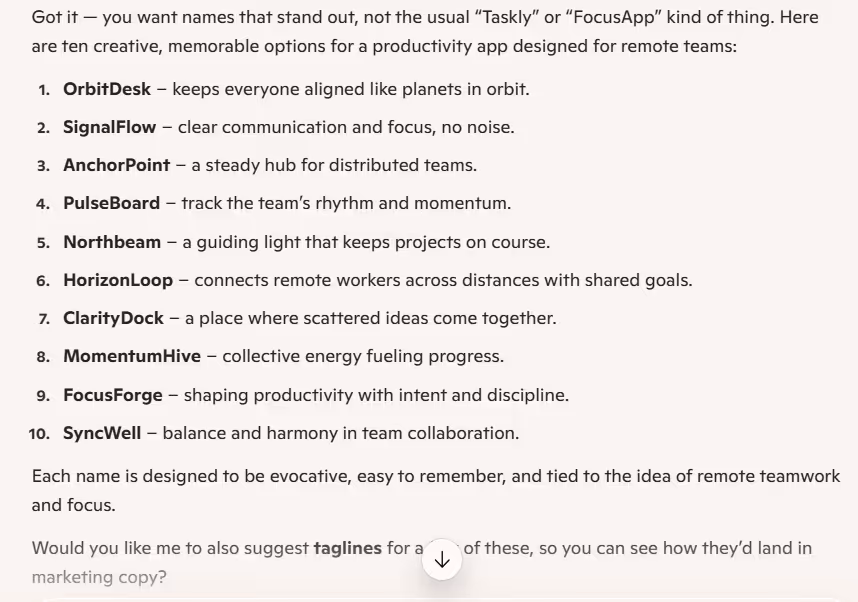 copilot result for ideas