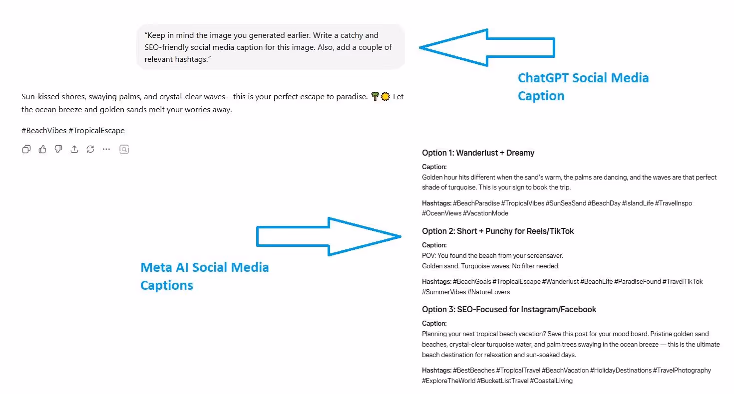 meta ai vs chatgpt social media content creation