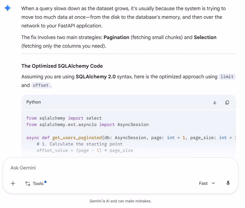 gemini coding response