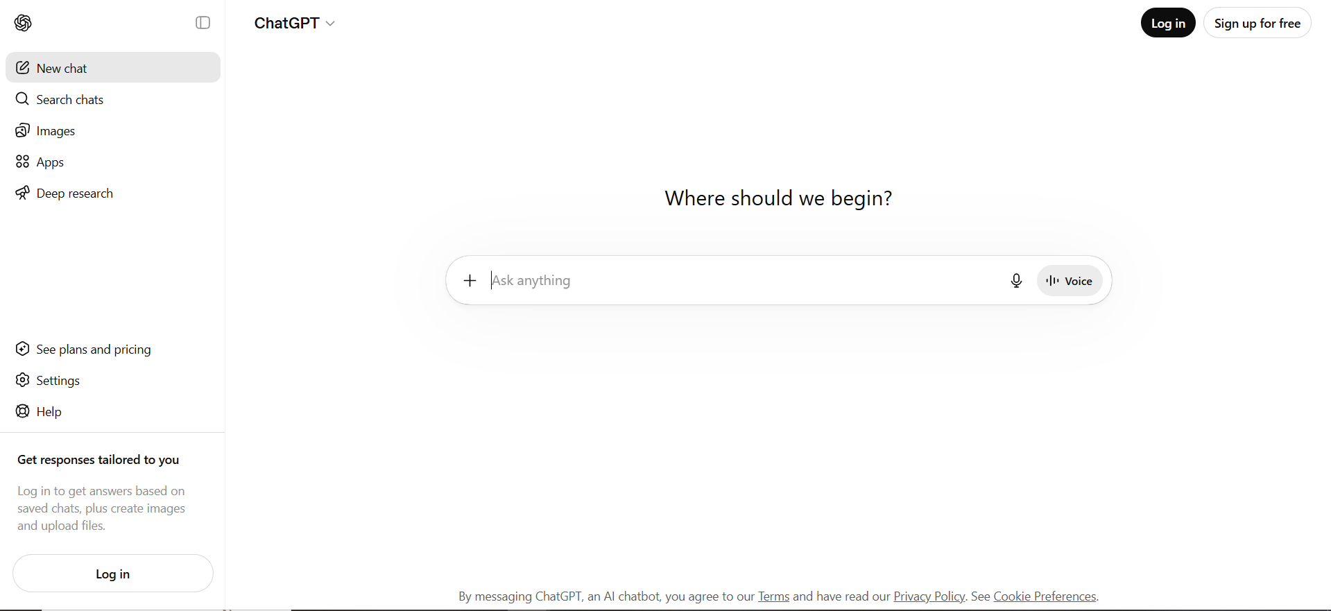 chatgpt interface