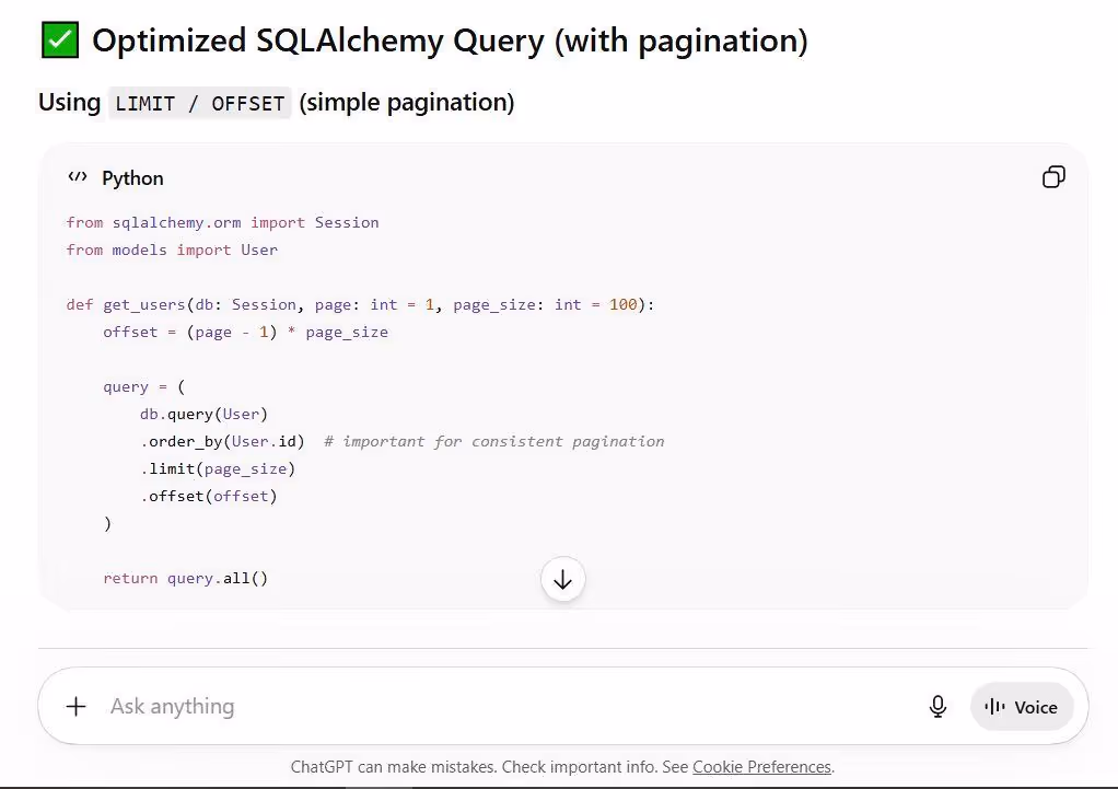 chatgpt coding response