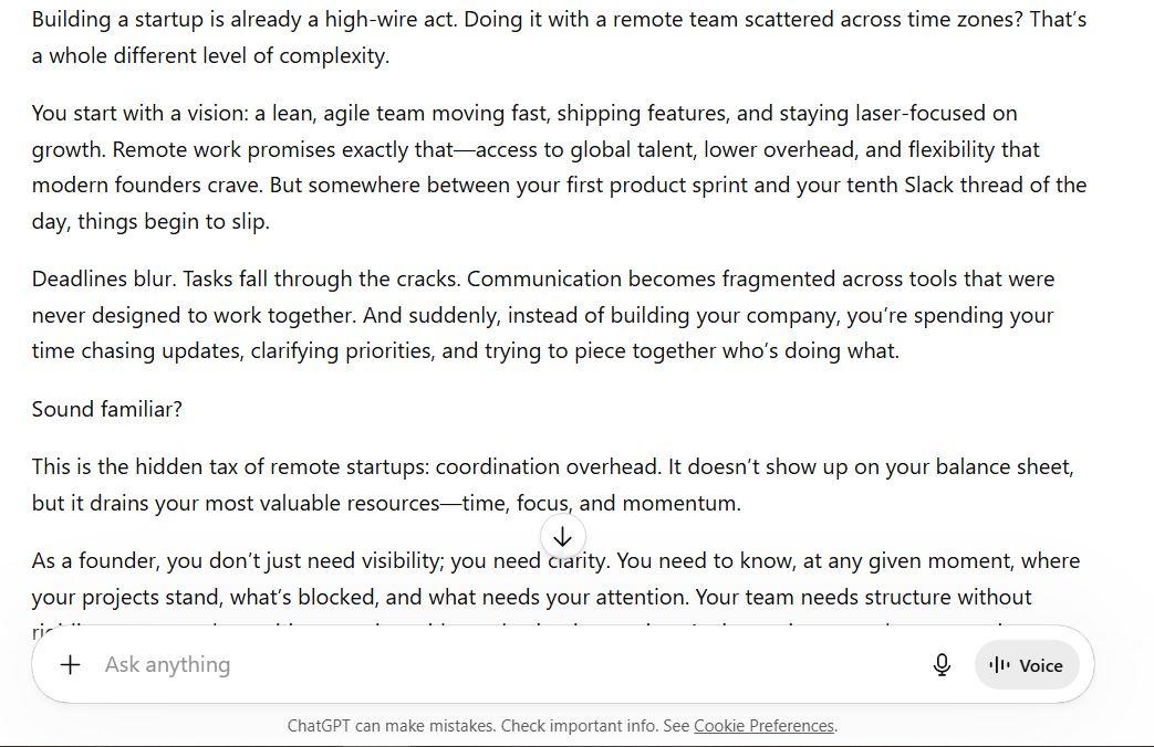 chatgpt long form content response