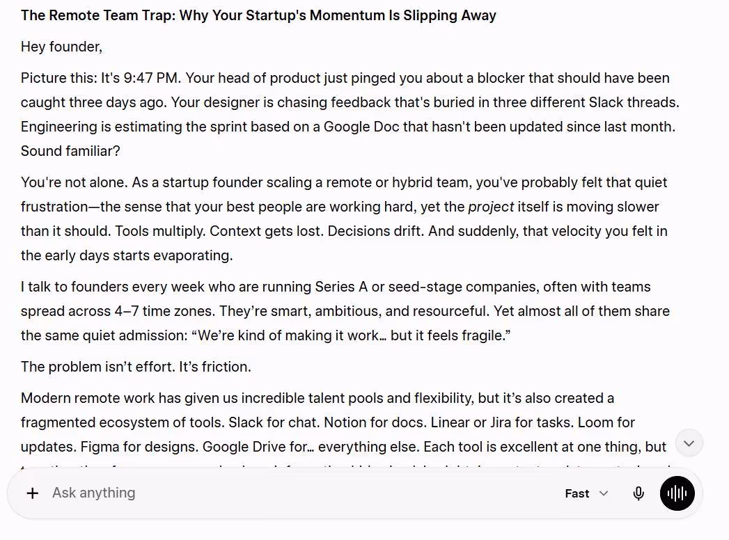 grok long form content response
