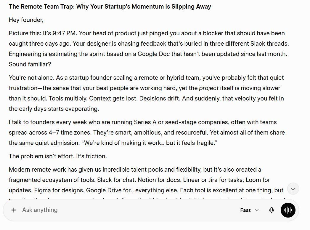 grok long form content response