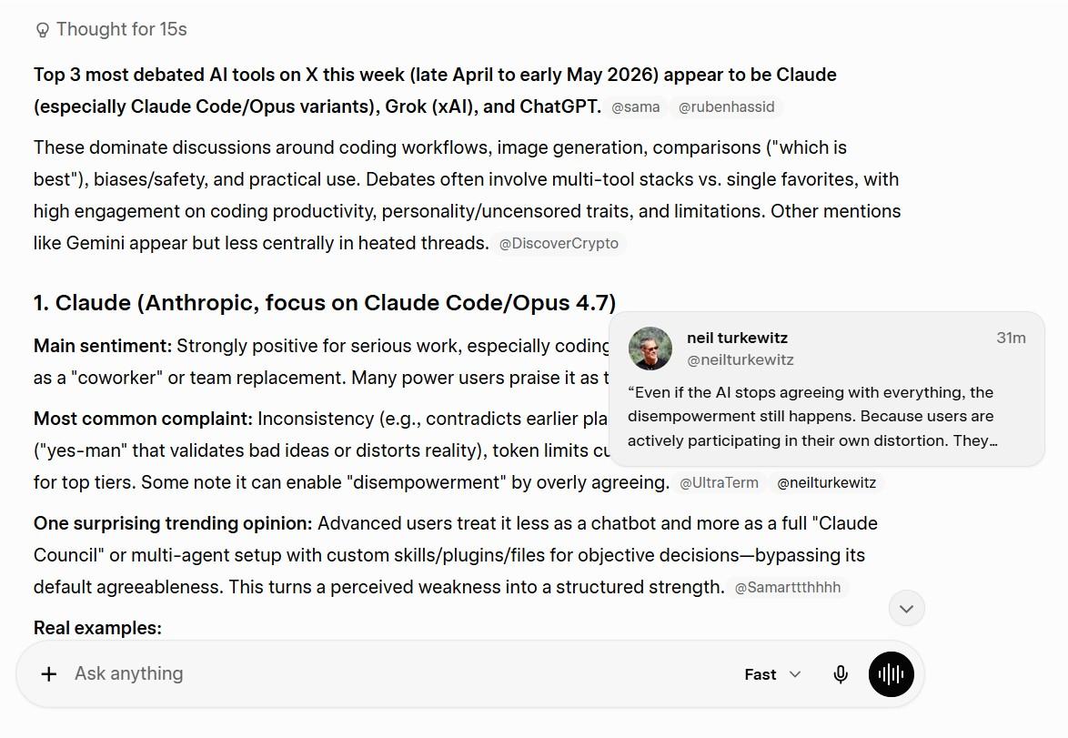 grok real time trend intelligence