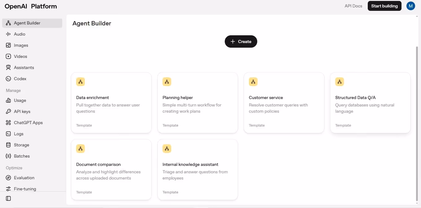 openai agent builder for custom workflows