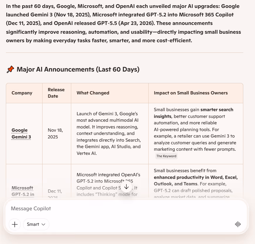 copilot real time data response