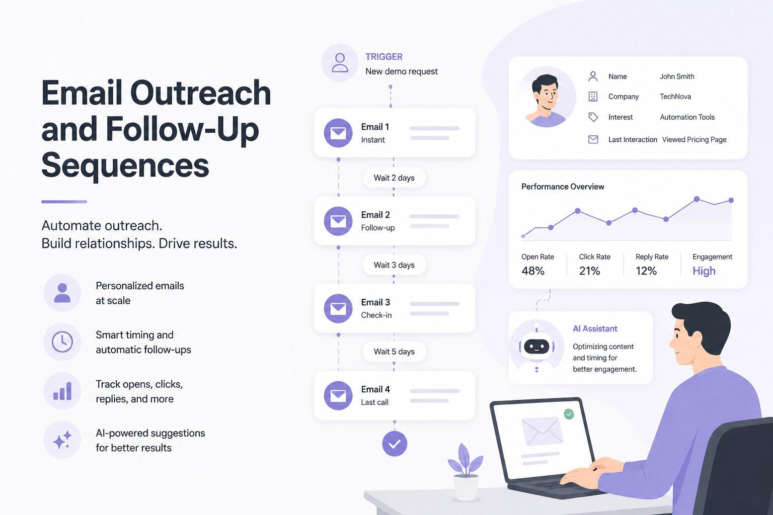 email outreach and follow-up sequences