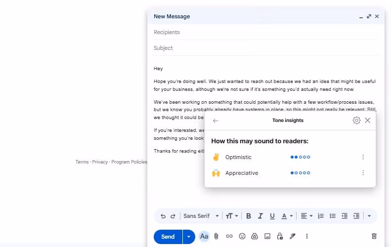 grammarly tone suggestions