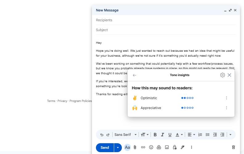 grammarly tone suggestions