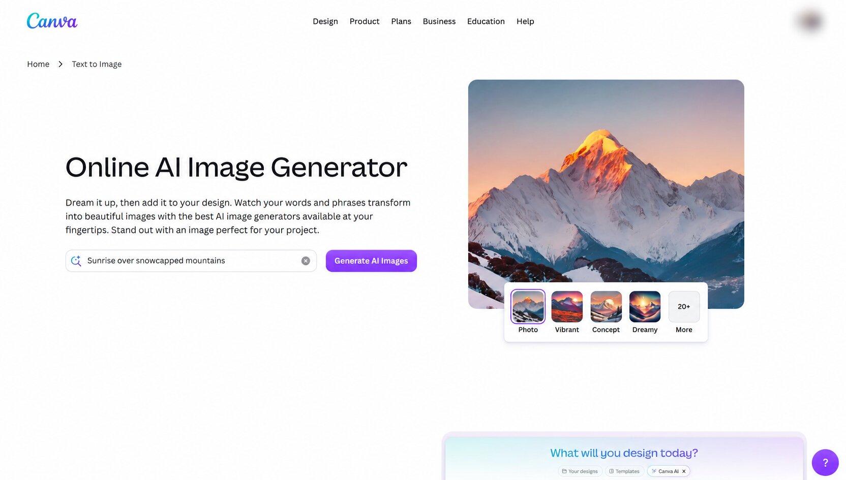 canva ai image generator interface