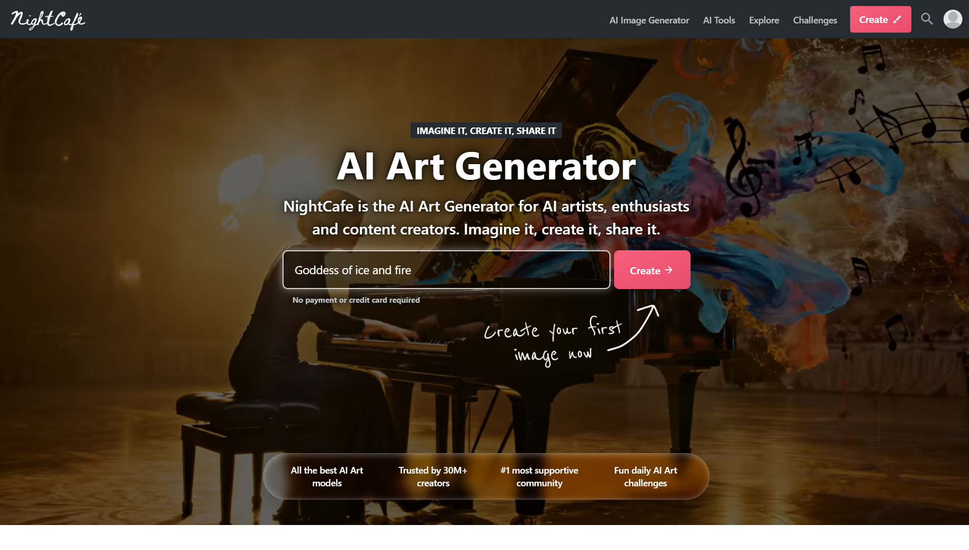 nightcafe interface