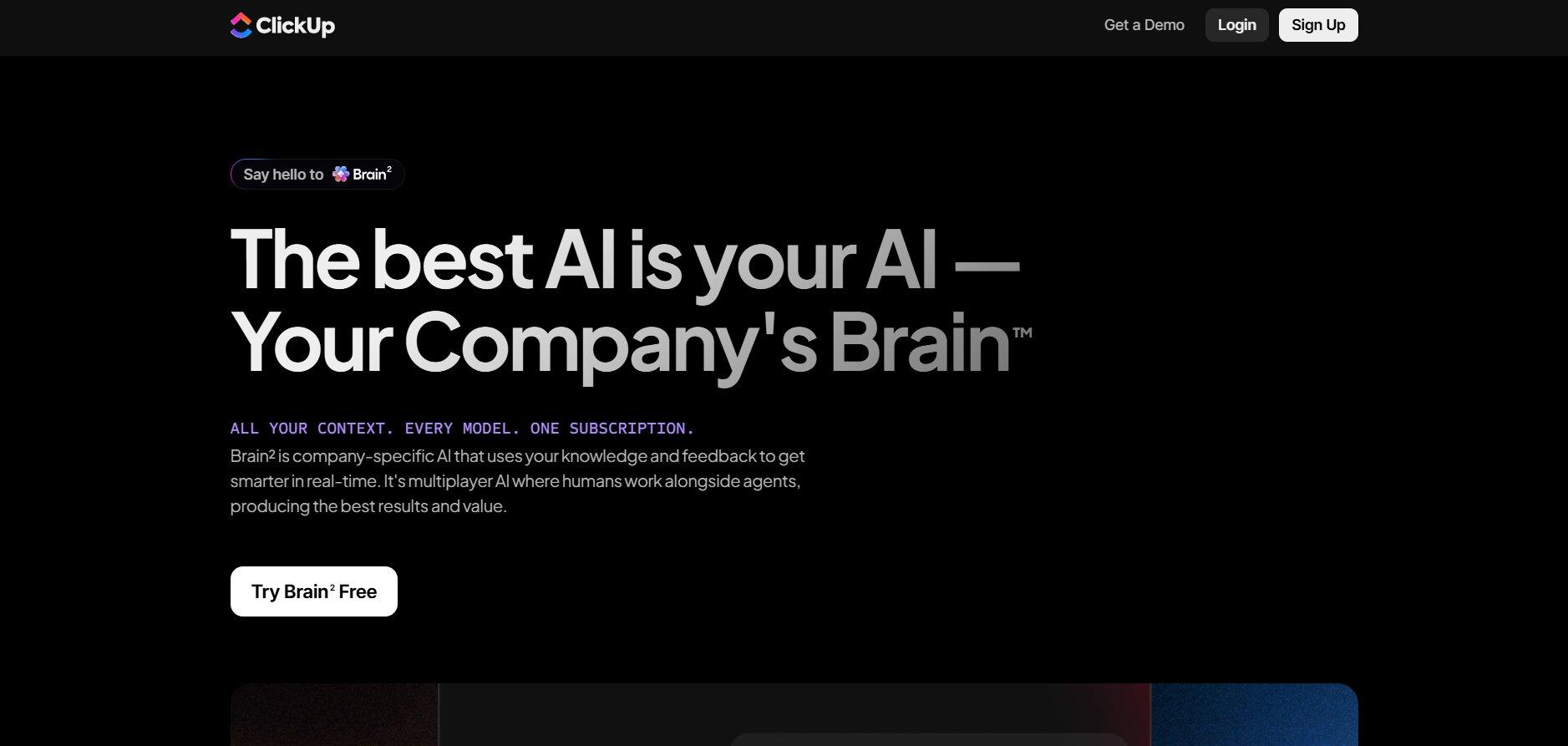 clickup ai service page