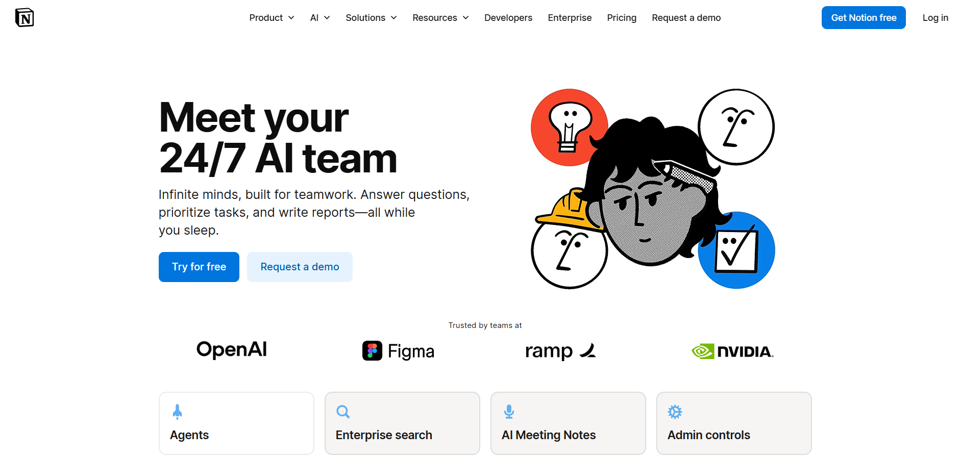 notion ai service page